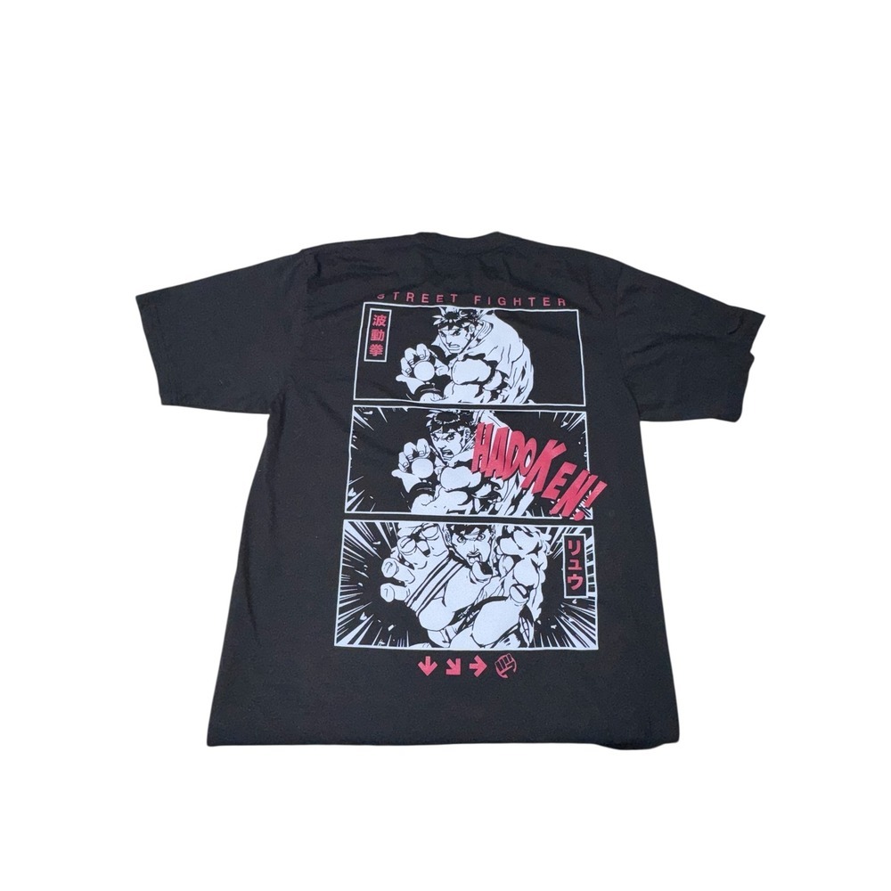 Street Fighter Graphic T Shirt Black Mens Size‎ M Capcom Retro Gaming Anime